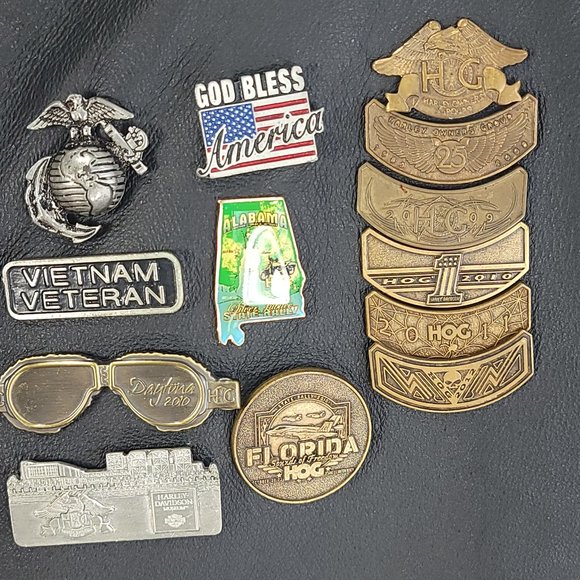 Bikers Dream Apparel Leather Vest Buffalo Nickel Snaps Pins Patches Men's 4XL - Picture 7 of 16